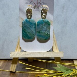 Elegant Blue and Green Earrings